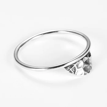 925 Sterling Silver Originálne Geometrické Krúžok Polovica Kola Vrchol Lesklý Dizajn Vintage Prst pre Ženy Elegantných Šperkov Darček