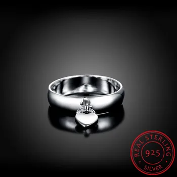 925 Sterling Silver Srdce poistný Krúžok Classic Pre Ženy Módne Svadobné Zapojenie Strana Darček Kúzlo Šperky Bague anillos de prata