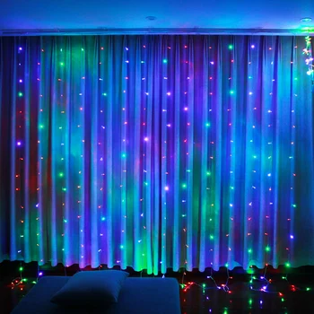 ABXMAS LED Okno, Stenu 3x1/3 x 3 Led Cencúľ Opony String Svetlo Víla Led Vianočné Girlandy Na Svadbu Domov Okno Party Decor