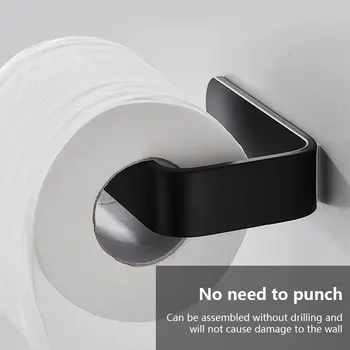 Akryl Toaletný Držiteľ Samolepiace V Kúpeľni Tissue Papiera Držiak, Čierne Prevedenie Kuchyne Paper Roll Držiteľ