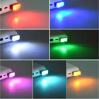 Auto Mini USB Atmosféru Svetlo 7 Farieb LED, Neónové Svetlo Interiéru Vozidla Mini LED Dekorácie Nočné Svetlo Auto Príslušenstvo Dodávky