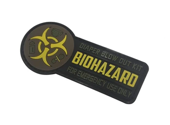 Biohazard PVC Škvrny Odznaky Znak Príslušenstvo DIY 10*4,5 cm len Háčik bez slučky Taktickej