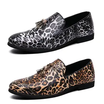 Byty Kožené Bežné Mužov Topánky Pre Človeka 2021 Hot Predaj Oxford Svadobné Šaty Strany Mužov Leopard Tlač Formálne Obuv, Veľkoobchod