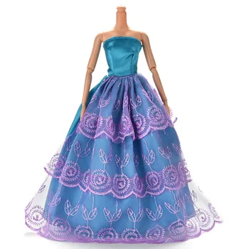 Bábika Šaty Šaty, Oblečenie Multi Vrstvy Bábiky, Doplnky, Elegantné Ručne Svadobné princezná Šaty Bábiky