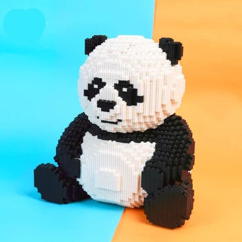 CB 8009 Cartoon Čína Mačka, Medveď Panda voľne Žijúcich Zvierat Pet 3D Model DIY Mini Magické Kvádre, Tehly, Budova Hračka Pre Deti, Žiadne Okno