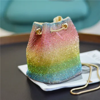 Crystal Vedro Taška pre Ženy Multicolor Drahokamu rainbow Korálkové Dámske Kabelky Nové 2020 Luxusné dizajnér Taška cez Rameno