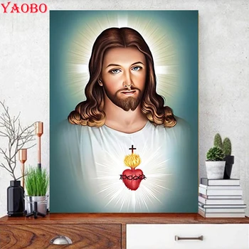 DIY diamond Maľovanie Náboženstvo Ježiša Cross Stitch Súpravy 3D Obrázky Z Kamienky Mozaiky Diamond Výšivky Plné Námestie/Kolo