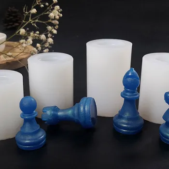 DIY Silikónové Šach Formy Nastaviť Šachovnica Casting Mold Crystal Epoxidové Živice Formy Ručné Nástroje Darčeky Pre Deti
