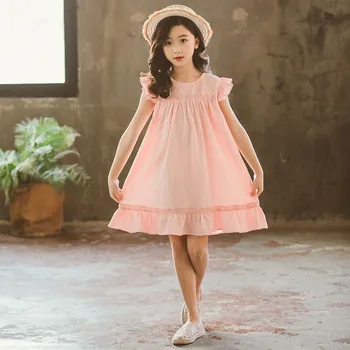 Dospievajúce Deti Šaty Pre Dievčatá V Lete Biele Ružové Party Batoľa Detský Dievča Šaty 2019 Nové Bavlnené Obliečky Dovolenku Deti Oblečenie