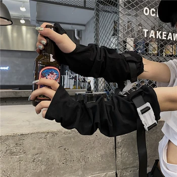 Dámske Módne návrhárstvo Harajuku Punk Rukavice Cosplay Streetwear Ženy Pol Prsta Dlhý Rukáv Bezprstové Grunge Palčiaky S2237