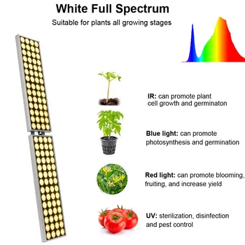 JCBritw 100W LED Rásť Svetlo so Stojanom 2ft Biela celé Spektrum Rastie Lampa Stmievateľné s Timer pre Izbové Rastliny