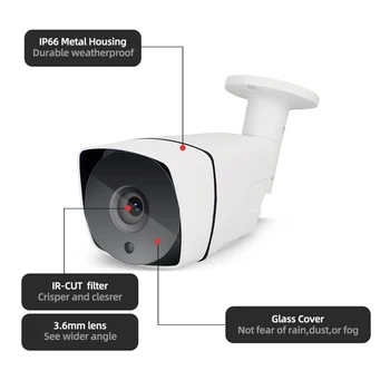 Jeatone POE CCTV Kamery na Nočné videnie zariadenie Nepremokavé Video Vonkajšie 1080P 2MP HD Dohľadu Bezpečnostné Kamery