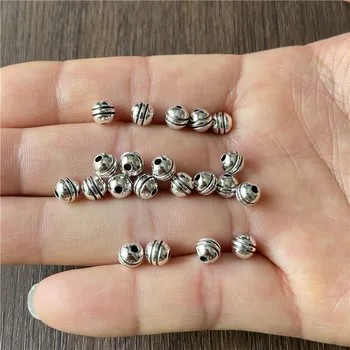 JunKang 50pcs 6 mm lesklý double-line dištančné korálky DIY remesiel šperky konektor kovové zliatiny, výroba objav