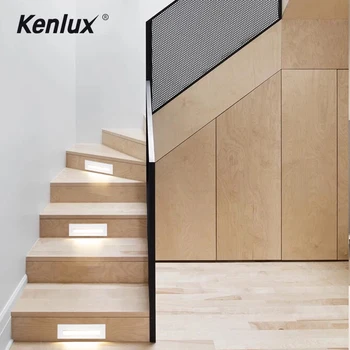 Kenlux Led schodisko svetlo krok svetlá 6W SMD 210*60 mm AC85-265V Hliníkové vonkajšie vnútorné vodotesné Vložené schodisko Led Nástenné svietidlo
