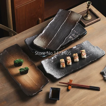 Kreatívne Riad Japonskej Kuchyne Sushi Doska Veľká Reštaurácia Dlhé Dosky Pravouhlého Keramický Tanier Tanier Dezertný Plochá Doska