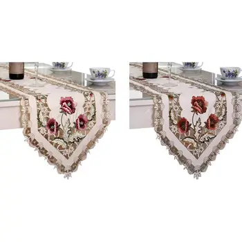 Kvetinový Vyšívané Handričkou Vintage Stôl Obrus Placemat Domáce Dekorácie Stola Kryt Obdĺžnikový Svadobné Hostiny Obrus