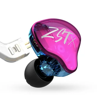 KZ ZST X Armatúrou Dual Ovládač, Slúchadlá Odnímateľný Kábel Potlačením Hluku Športové Headset S Mikrofónom pre