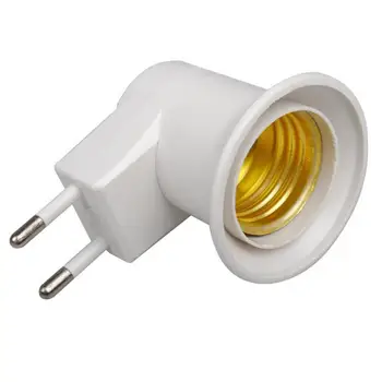 Lampa Base E27 LED Svetlo, Male Zásuvka EÚ Typ Zástrčky Adaptéra Converter pre Žiarovka Držiak s ON/OFF Tlačidlo