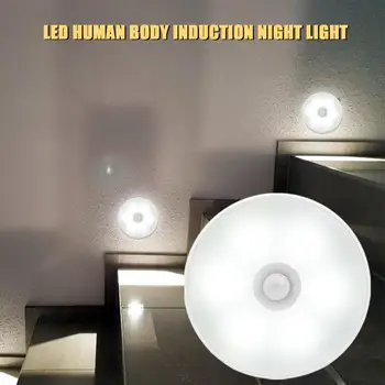 LED Indukčné Malé Nočné Svetlo Senzorové Ovládanie USB Nabíjateľné PIR Inteligentné Indukčné Lampy, Spálne, Šatník Svetlo