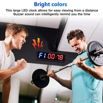 LED Interval 1.5 Palca 6 Číslic Telocvični Cvičenie Časovač odpočítavať Hodiny, Stopky, Časovač s Diaľkovým pre Domáce Fitness EÚ Plug