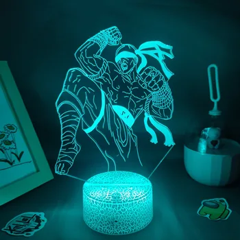 LOL Hra Obrázok Slepý Mních Lee Sin Lampa 3D Led RGB Neon Nočné Osvetlenie, Dar, Priateľ Miestnosť, Stolný Farebný Dekor League of Legends