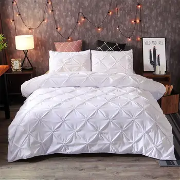 Luxusné Cumlík posteľná bielizeň Sady Obliečky Kryt Nastaví Kráľovná Kráľ Biela Čierna Deka Kryt Nastaví JI01#