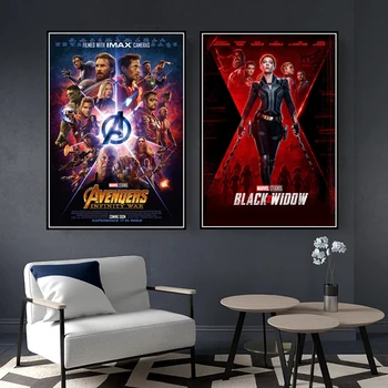 Marvel Avengers Čierna Vdova Filmový Plagát Superhrdina Infinity War Maliarske Plátno Tlačiť Film Wall Art Obraz Detská Izba Domova