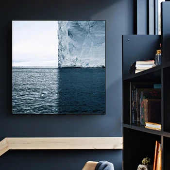Modré more ľadovca Krajiny Plátno Maľovaní Plagátov a Vytlačí Cuadros Quadro Wall Art Obrázky Pre Obývacia Izba Domáce Dekorácie