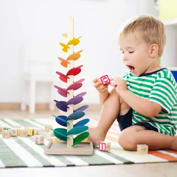 Montessori Drevené Pravopis Stavebné Bloky Petal Strom Hračka Dúhový Ples Detí Malé Sledovať Vzdelávacie Hračky pre Deti, Darčeky