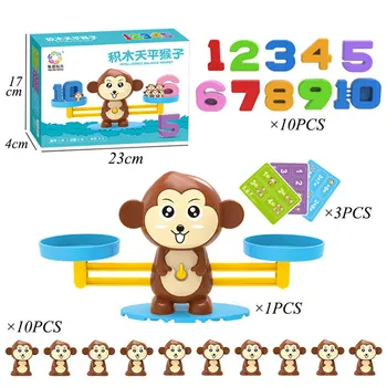 Montessori Hmotnosť Zvierat Rovnováhu Matematika Hračky Aritmetický Vzdelávania Opice Zvierat Rovnováhu Mierka Číslo Hry Učenia Hračky Pre Deti