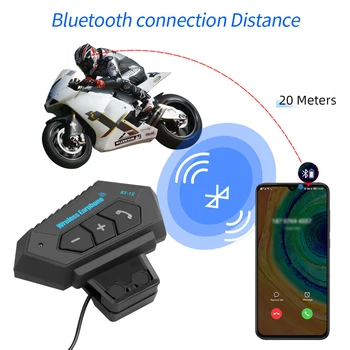 Motocykel Bluetooth 4.2 Prilba Intercom Bezdrôtové Hands-free Telefónny Hovor Auta Stereo Anti-interferencie palubného telefónu Hudobný Prehrávač