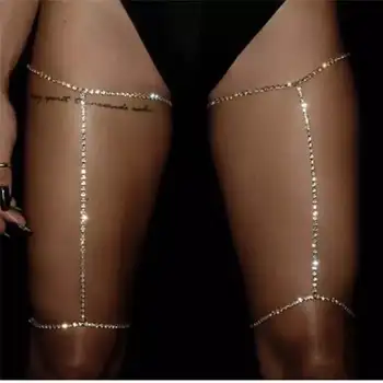 Módne Dámske Sexy Drahokamu bielizeň podprsenka reťazca a stehna reťazca nočný klub svieti crystal telo šperky bikini príslušenstvo