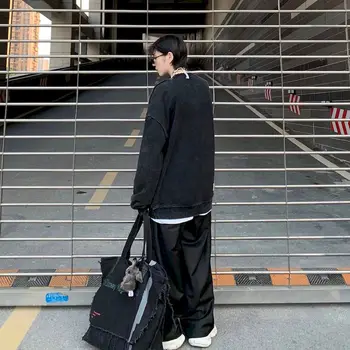 Nadrozmerné Žien mikina mužov 2021 o-krk dlhý rukáv voľné pulóver topy muža a ženy harajuku goth punk oblečenie grunge