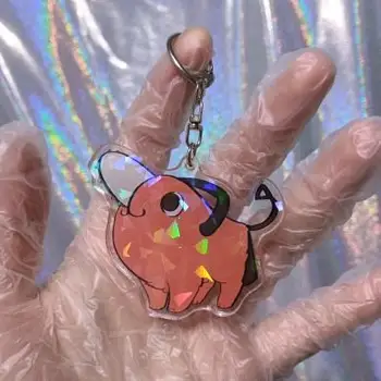 Nové Anime Pílou Muž Pochita Roztomilý Laser Akryl Keychain Keyring Cartoon Taška Prívesok Zbierku Hračiek Cosplay