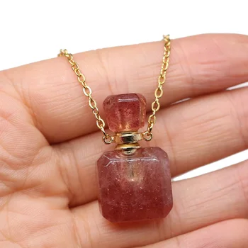 Nové Módne Ženy Malé Parfum Fľašu Náhrdelník Akvamarínov Crystal Esenciálny Olej Ampulka Náhrdelníky pre Ženy Šperky Romantický Darček