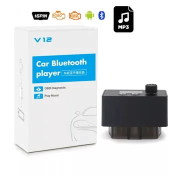 OBD2 Bluetooth Auto Skener OBD Prehrávač Hudby 2 V 1 FM vysielač Auto, Bluetooth, Mp3 Prehrávač, podpora TF Kariet Lepšie Ako Elm327