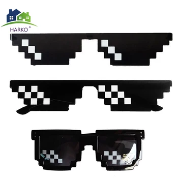 Okuliare pre 8-bitové MLG Pixelated slnečné Okuliare pre Mužov a Ženy Značky Thug Life Party Okuliare Mozaiky Pixel slnečné Okuliare Retro Okuliare