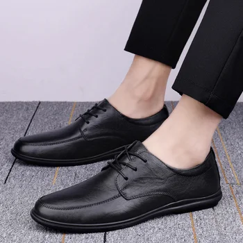 Originálne Kožené Mužov Topánky Bežné Luxusné Značky 2020 Taliansky Pánske Mokasíny Moccasins Priedušná Lodné Topánky Zapatos Hombre