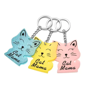 Osobné Pet Mačka Prívesok Na Taška Auto Kľúčov Pre Ženy, Mužov, Akryl Prívesok Vlastné Meno Keychain Šperky Darček