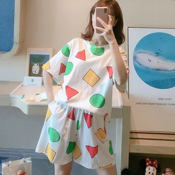 Pijama Hriech Chan dámske Pyžamo Sady pre Ženy Lete Pijama Sinchan Sleepwear Obleky s Šortky Domáce Oblečenie 2021