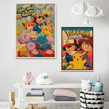 Pokemon Anime Plátno na Maľovanie Pikachu Plagáty a Vytlačí Wall Art Print nástenná maľba Obrázky detskej Izby Domova Darček Cuadros