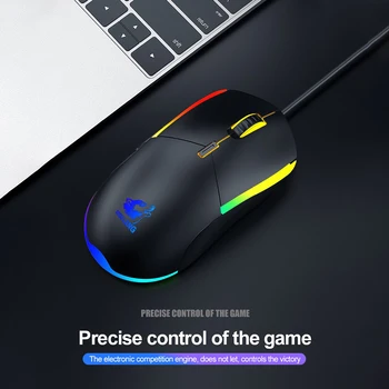 Prenosný Počítač Ergonomické Myši Tichý USB Káblové RGB Ergonomická Myš 3 Gears Office Notebook Myši Myš Pro Hráč