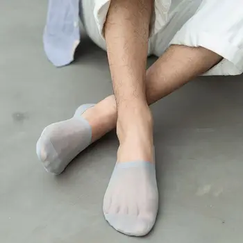 Pánske Loď Ponožky Letné Neviditeľné Silikónový Anti-slip No Show Ponožky Vysokej Kvality Muž Muž Pevných Bežné Priedušné Ponožky