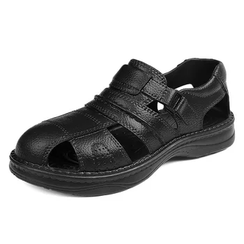Pánske Sandále Lete Originálne Kožené Sandále Priedušná Mužov Značky Topánky Plus Veľkosť Sandále Mäkké Vonkajšie Mužov Rímske Sandále