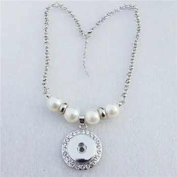 Sklenené Perly Kovové 18 mm Modul Tlačidiel Drahokamu Prívesok Náhrdelník Módne Šperky Pre Ženy