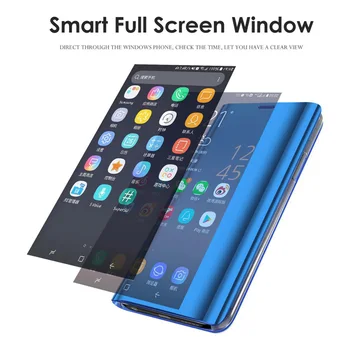 Smart Mirror Flip puzdro Pre Samsung Galaxy S21 A12 A02S A21S S20 FE A31 A11 A32 A42 A52 A72 A51 A71 M51 M31 M21 A50 A70 Poznámka 20