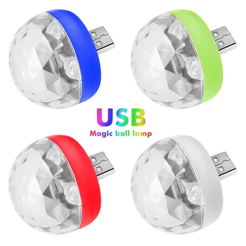 Strana Darčeky projektor Mini Prenosný Mobilný Telefón LED USB Svetlo Fáze Disco Svetlá Zlúčenia Rodiny Magic Ball Svetlo Party Decor