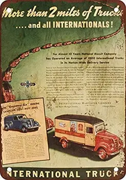 Tin Prihlásiť Kovov Cín Prihlásiť 1938 Medzinárodné Nákladné automobily kaviarni alebo Domáce Dekorácie Železa Maľovanie Kovových Dekoratívne Nástenné Art