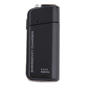 Univerzálny Prenosný USB Núdzové 2 AA Batérie Extender Nabíjačka Power Bank Krabica pre Prívod Pre iPhone Mobilný Telefón, MP3, MP4 Biela