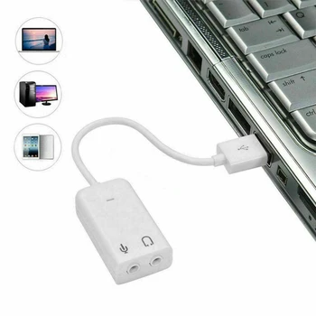 USB Zvuková Karta Virtual 7.1 3D Externý USB Audio Adaptér USB, Jack 3,5 mm Slúchadlá Micphone Zvuková Karta pre Notebook Notebook PC D